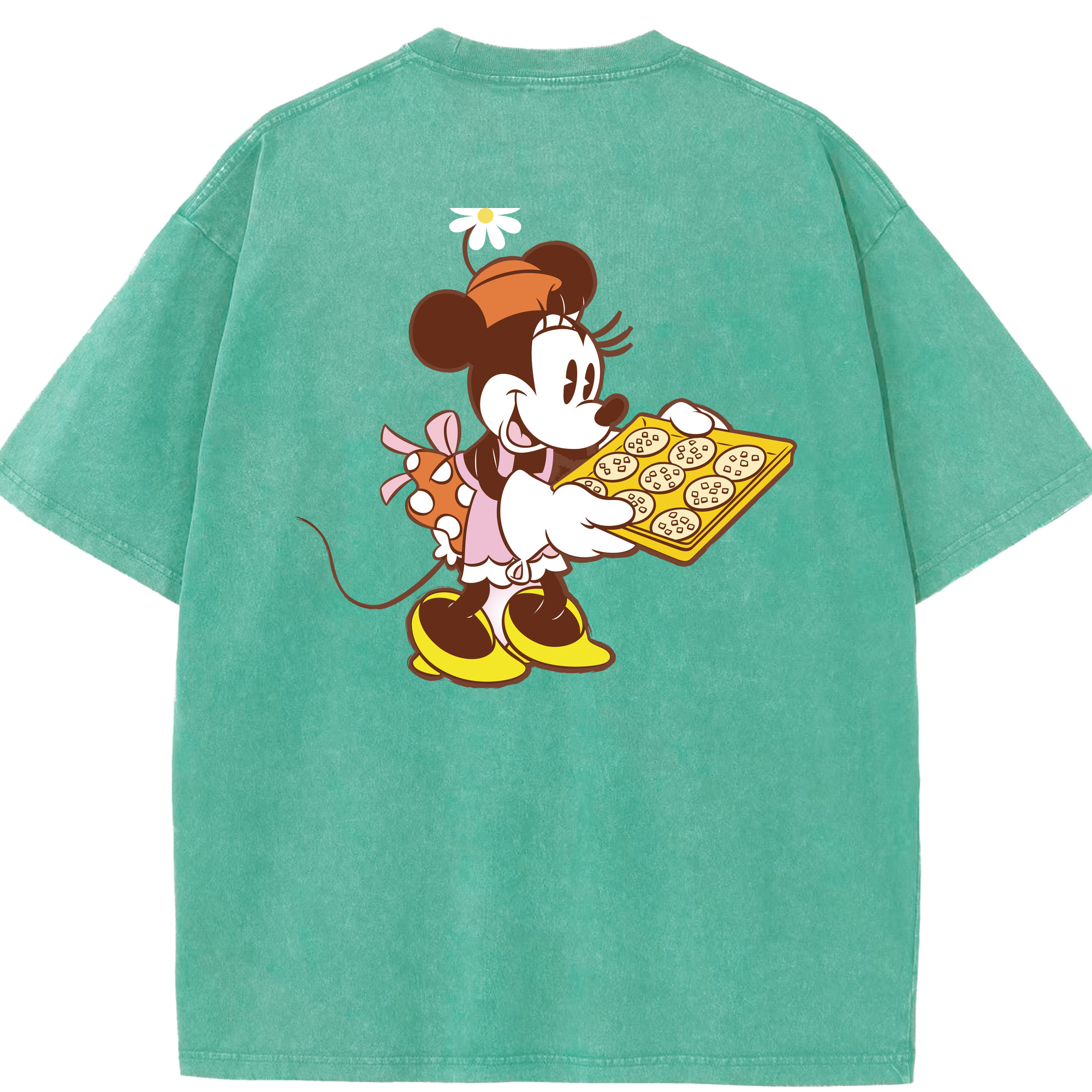（画像用） ミッキーマウス Mickey Mouse 綿100% ヴィンテージ風 半袖Tシャツ（背面プリント）